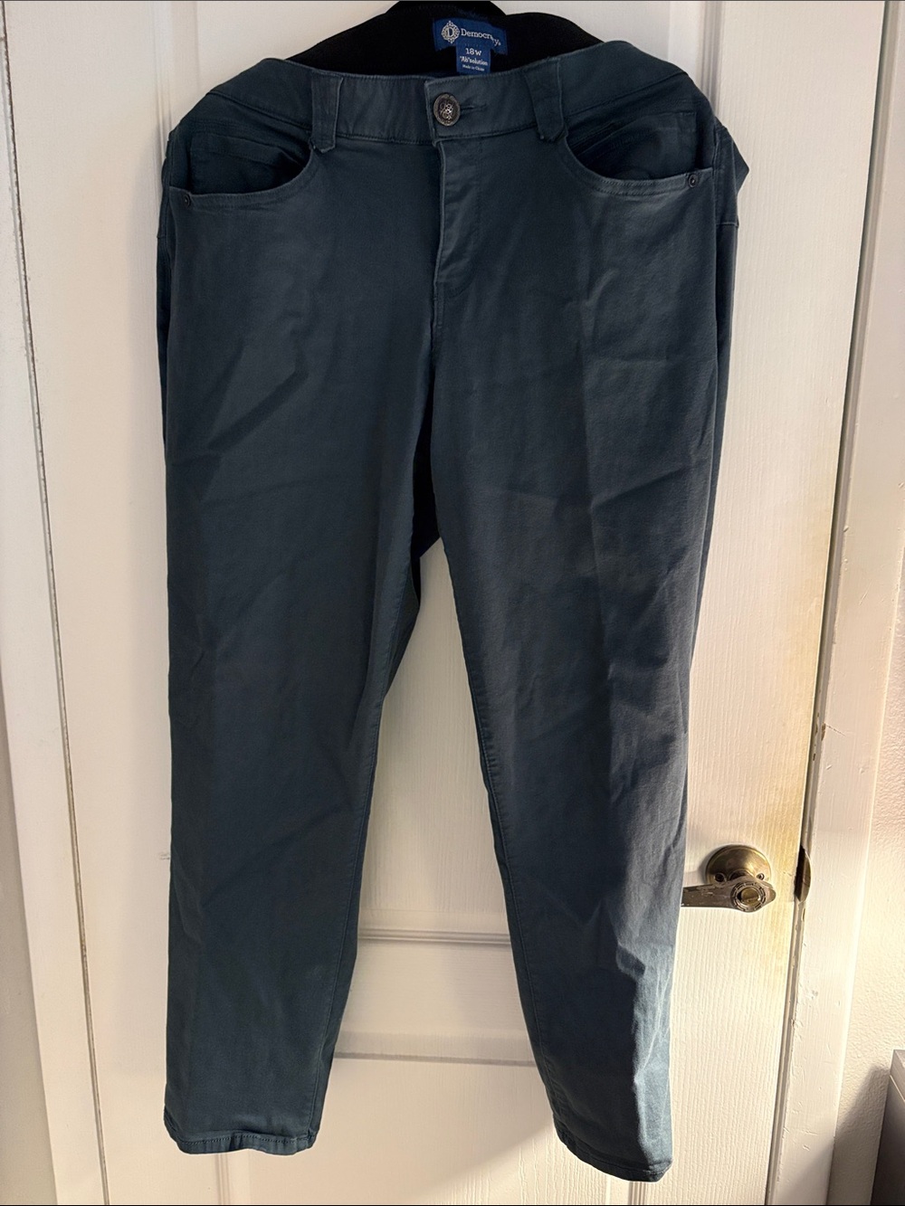 Democracy Straight Leg Pants in Deep Teal